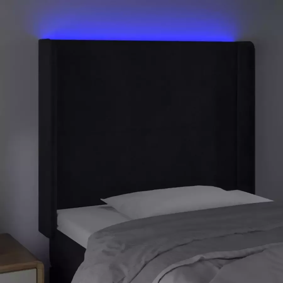 VIDAXL Hoofdbord LED 83x16x118 128 cm fluweel zwart - Foto 2