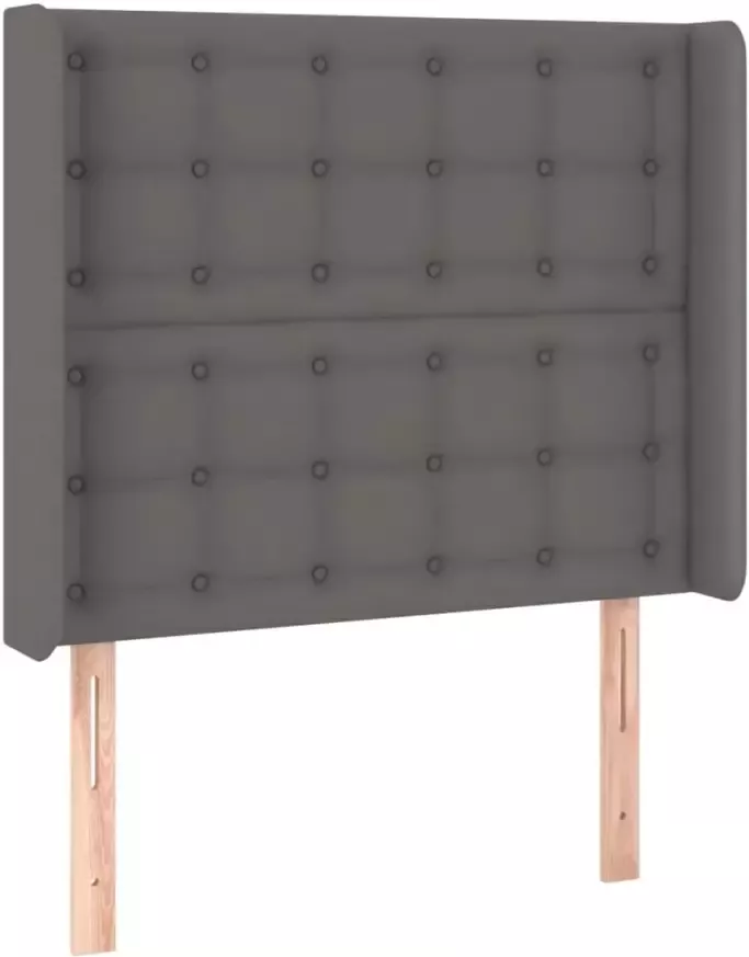 VIDAXL Hoofdbord LED 83x16x118 128 cm kunstleer grijs - Foto 4