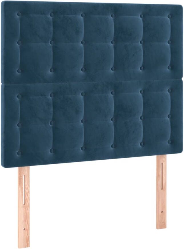 VIDAXL Hoofdbord LED 90x5x118 128 cm fluweel donkerblauw - Foto 5