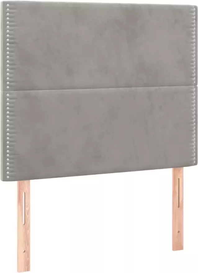 VidaXL Hoofdbord LED 90x5x118 128 cm fluweel lichtgrijs - Foto 5