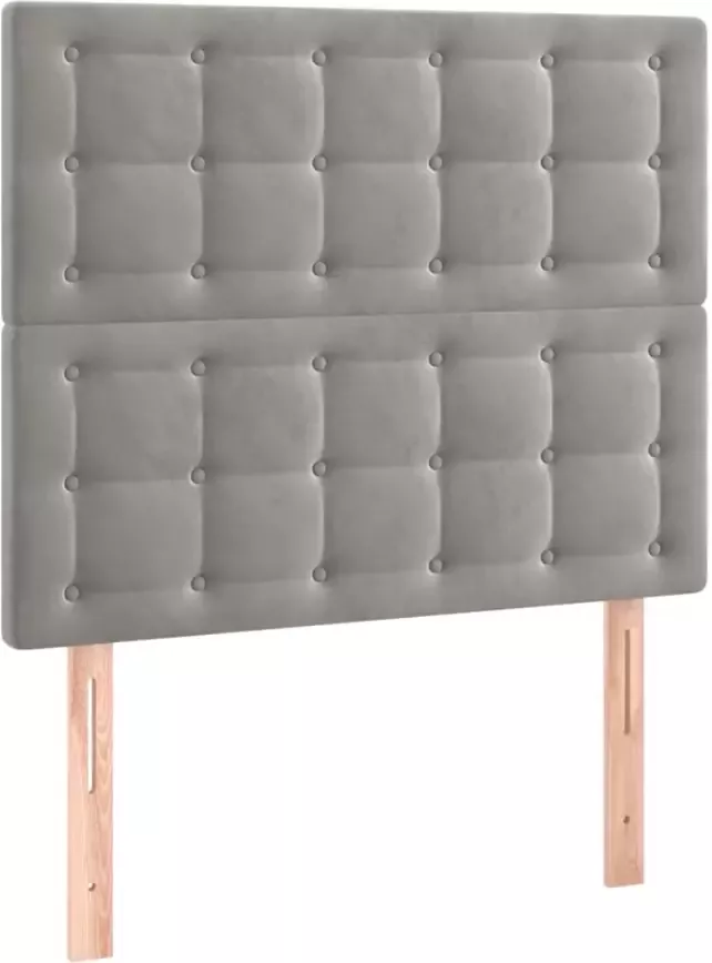 VidaXL Hoofdbord LED 90x5x118 128 cm fluweel lichtgrijs - Foto 6