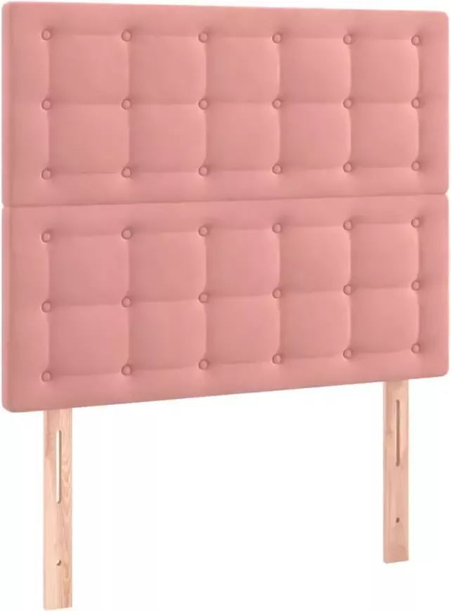 VIDAXL Hoofdbord LED 90x5x118 128 cm fluweel roze - Foto 3