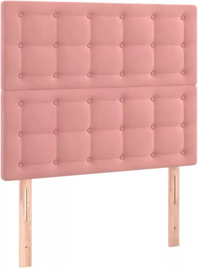 VIDAXL Hoofdbord LED 90x5x118 128 cm fluweel roze - Foto 5