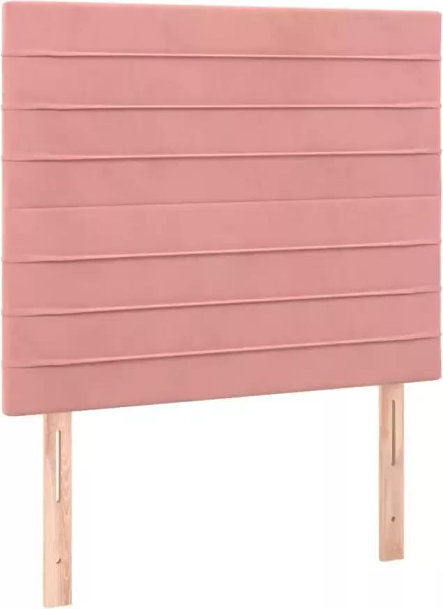 VIDAXL Hoofdbord LED 90x5x118 128 cm fluweel roze - Foto 4