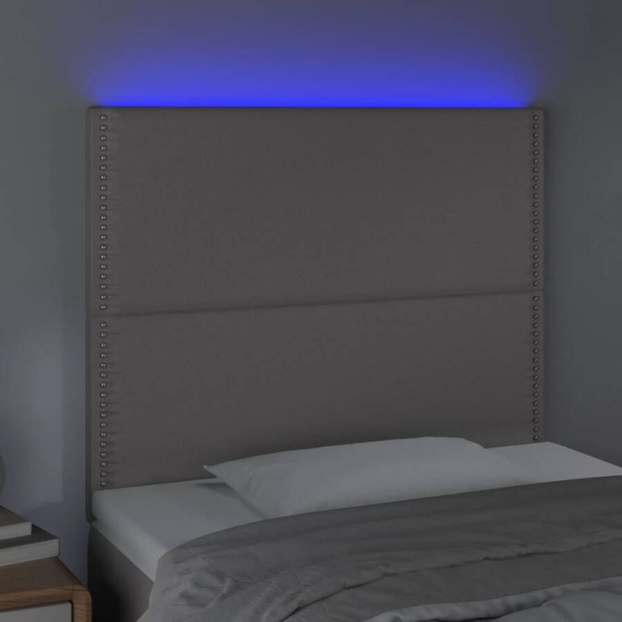 VIDAXL Hoofdbord LED 90x5x118 128 cm kunstleer grijs - Foto 2