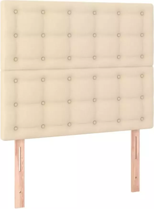VIDAXL Hoofdbord LED 90x5x118 128 cm stof crèmekleurig - Foto 4