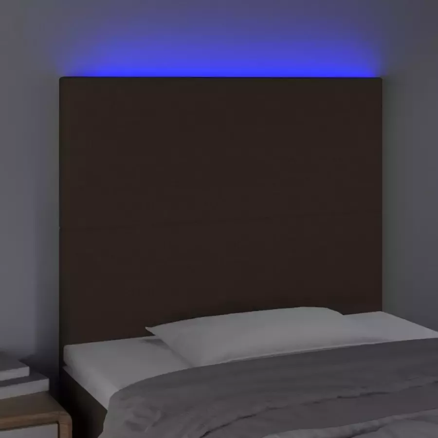 VIDAXL Hoofdbord LED 90x5x118 128 cm stof donkerbruin - Foto 4