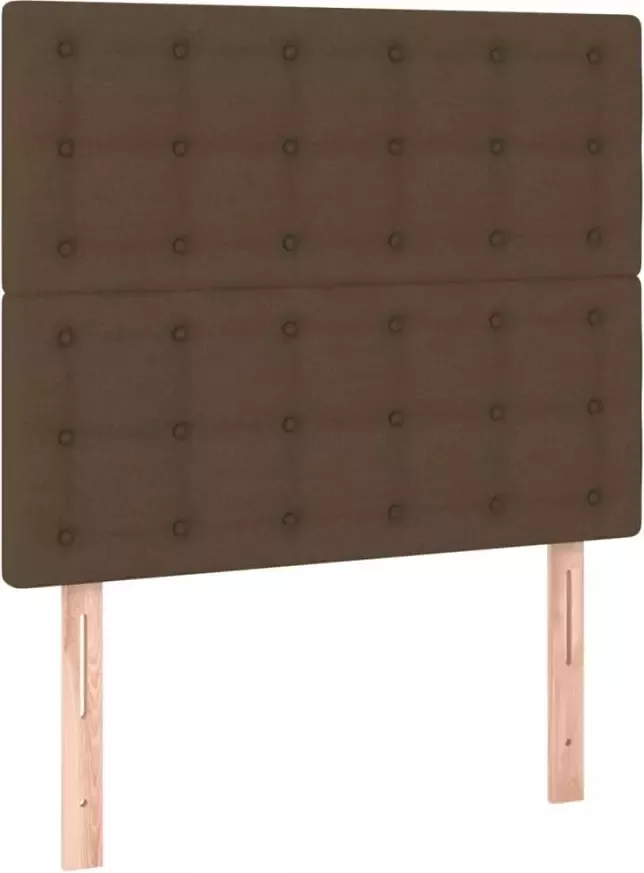 VIDAXL Hoofdbord LED 90x5x118 128 cm stof donkerbruin - Foto 3