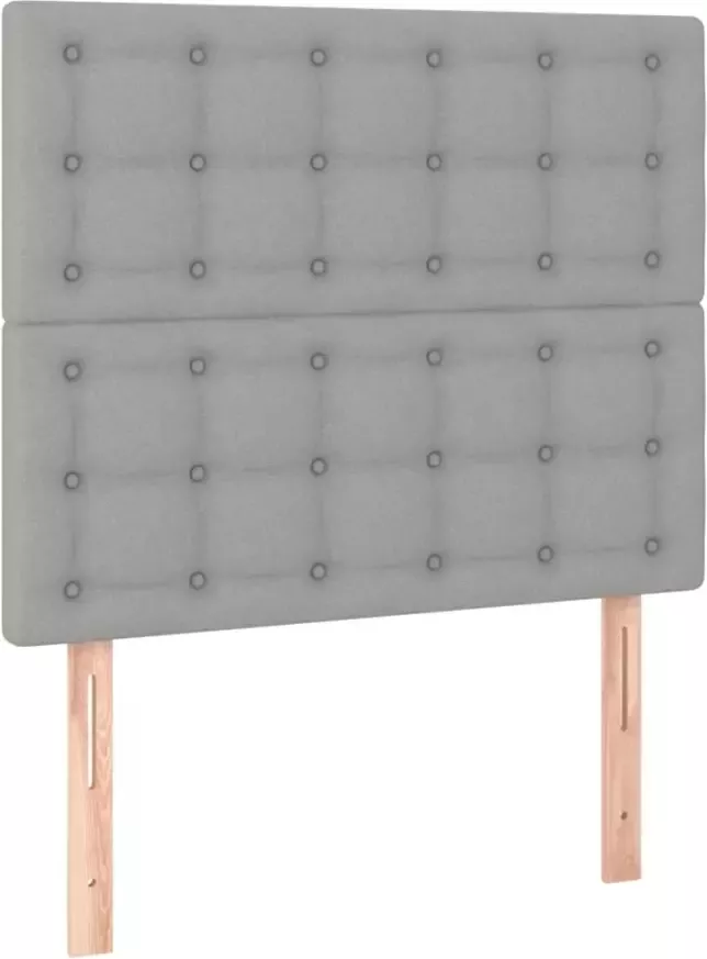 VIDAXL Hoofdbord LED 90x5x118 128 cm stof lichtgrijs - Foto 4