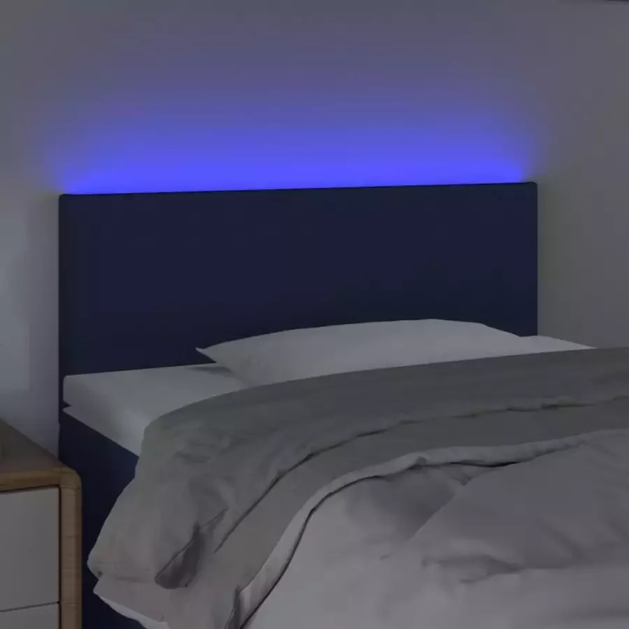 VIDAXL Hoofdbord LED 90x5x78 88 cm stof blauw - Foto 2