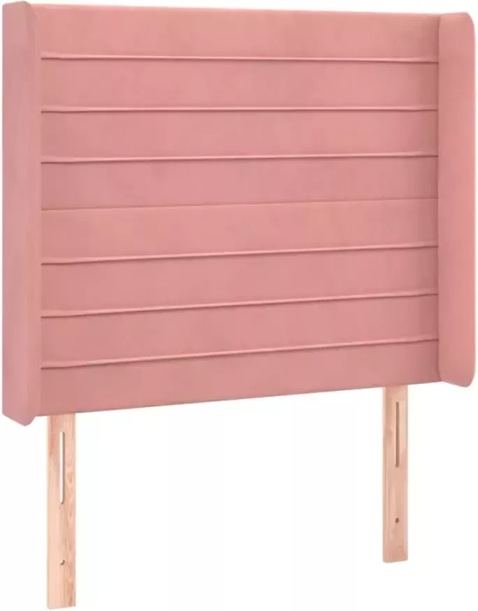 VIDAXL Hoofdbord LED 93x16x118 128 cm fluweel roze - Foto 5