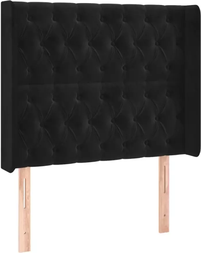 VIDAXL Hoofdbord LED 93x16x118 128 cm fluweel zwart - Foto 4