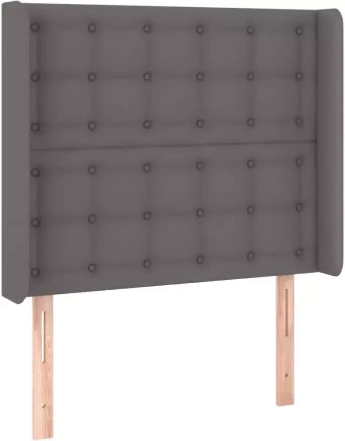 VIDAXL Hoofdbord LED 93x16x118 128 cm kunstleer grijs - Foto 4