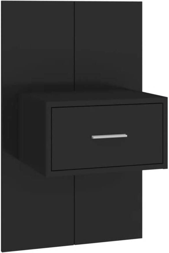 VIDAXL Hoofdbord met kastjes bewerkt hout zwart - Foto 2