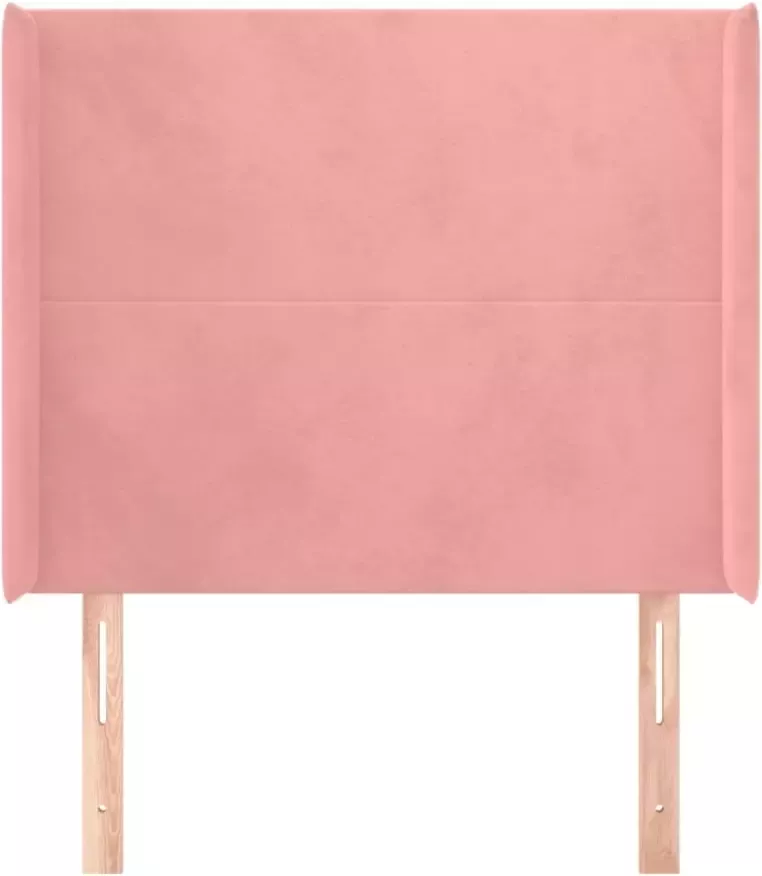 VIDAXL Hoofdbord met randen 103x16x118 128 cm fluweel roze - Foto 8