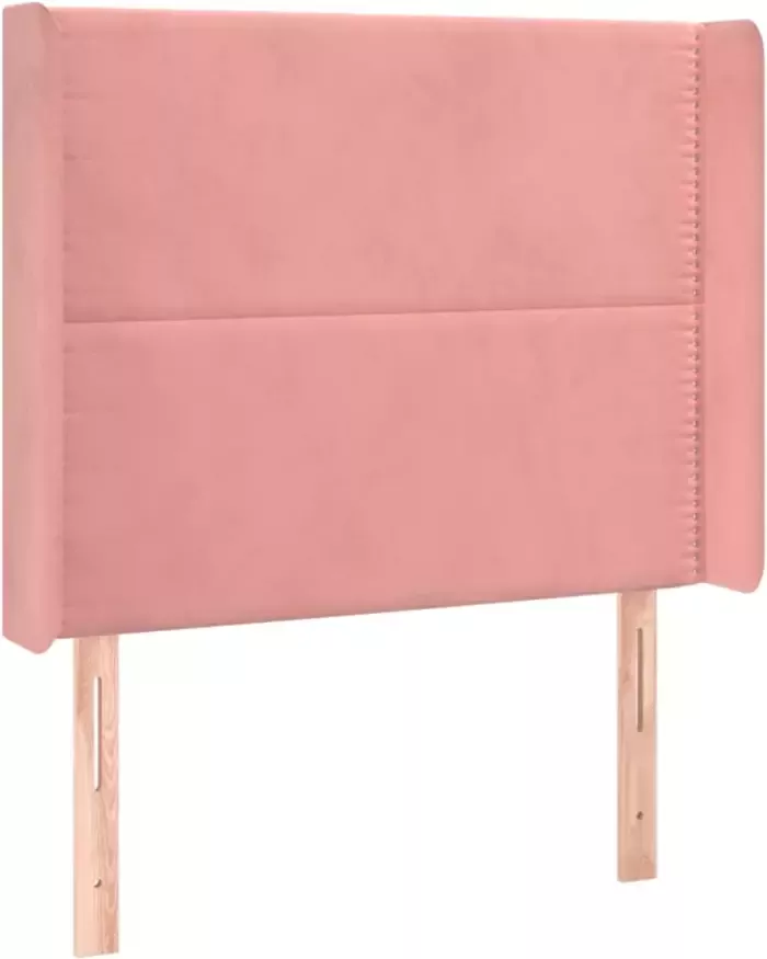 VIDAXL Hoofdbord met randen 103x16x118 128 cm fluweel roze - Foto 5