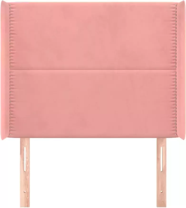 VIDAXL Hoofdbord met randen 103x16x118 128 cm fluweel roze - Foto 2