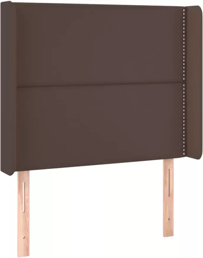 VIDAXL Hoofdbord met randen 103x16x118 128 cm kunstleer bruin - Foto 4