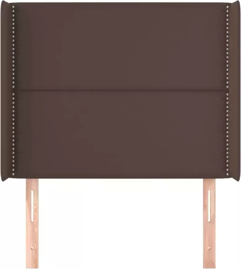 VIDAXL Hoofdbord met randen 103x16x118 128 cm kunstleer bruin - Foto 2