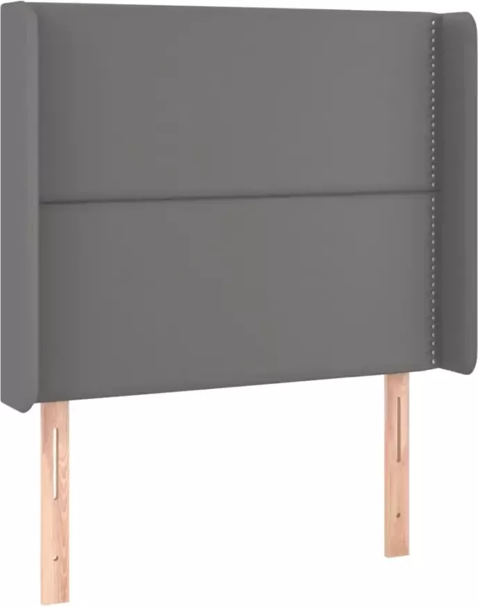 VIDAXL Hoofdbord met randen 103x16x118 128 cm kunstleer grijs - Foto 3