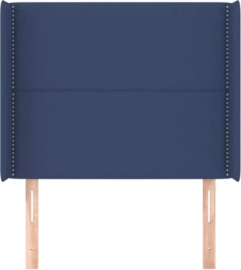 VIDAXL Hoofdbord met randen 103x16x118 128 cm stof blauw
