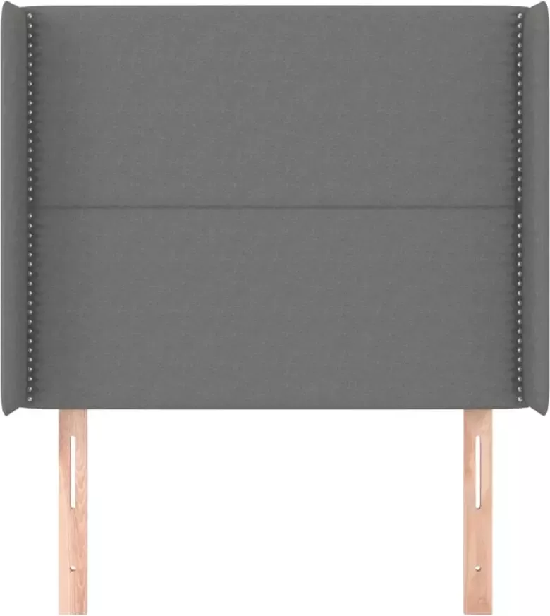 VIDAXL Hoofdbord met randen 103x16x118 128 cm stof donkergrijs