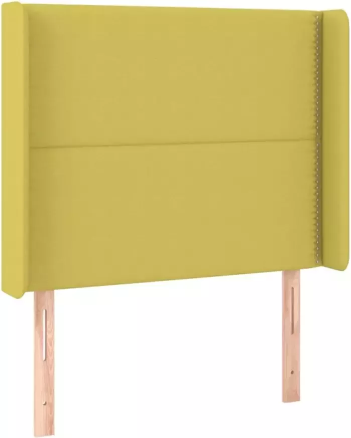 VIDAXL Hoofdbord met randen 103x16x118 128 cm stof groen - Foto 4