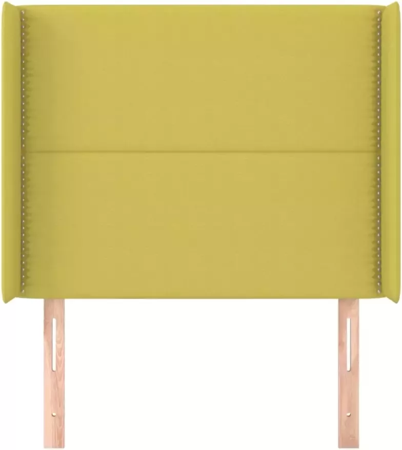 VIDAXL Hoofdbord met randen 103x16x118 128 cm stof groen