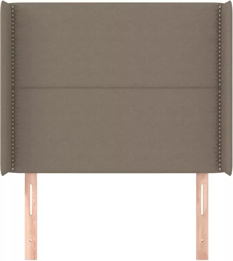 VIDAXL Hoofdbord met randen 103x16x118 128 cm stof taupe