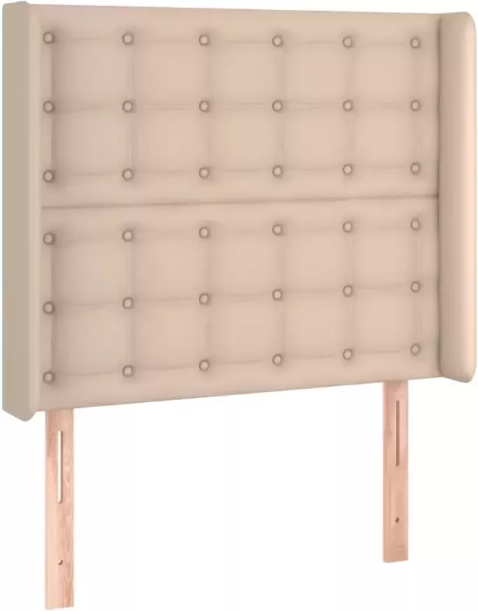 VIDAXL Hoofdbord met randen 103x16x118 128cm kunstleer cappuccinokleur - Foto 1