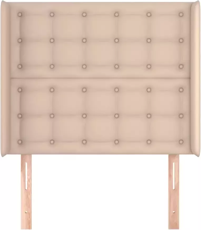 VIDAXL Hoofdbord met randen 103x16x118 128cm kunstleer cappuccinokleur - Foto 4