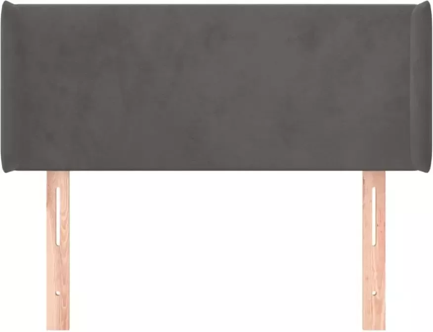 VIDAXL Hoofdbord met randen 103x16x78 88 cm fluweel donkergrijs - Foto 4
