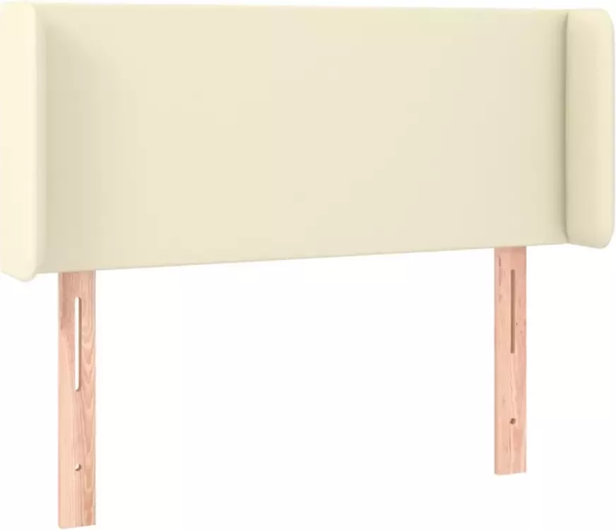 VIDAXL Hoofdbord met randen 103x16x78 88 cm kunstleer crèmekleurig - Foto 6