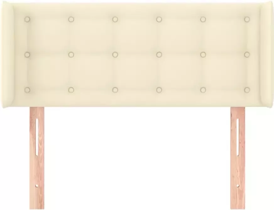 VIDAXL Hoofdbord met randen 103x16x78 88 cm kunstleer crèmekleurig - Foto 4