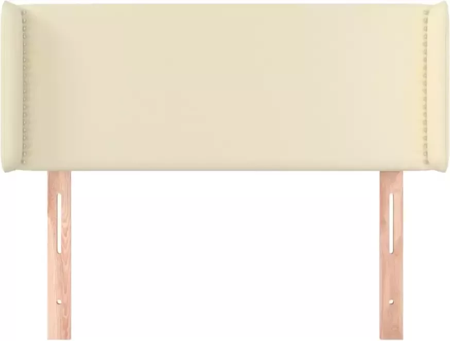 VIDAXL Hoofdbord met randen 103x16x78 88 cm kunstleer crèmekleurig - Foto 5