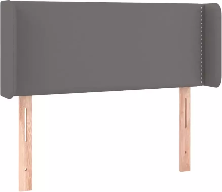 VIDAXL Hoofdbord met randen 103x16x78 88 cm kunstleer grijs - Foto 3