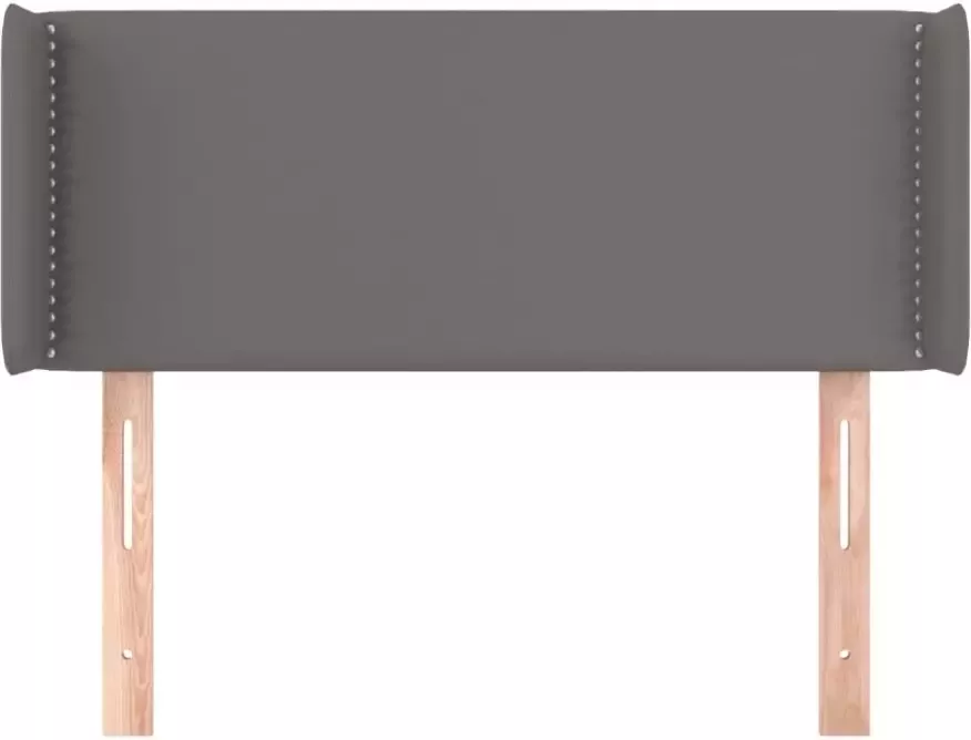 VIDAXL Hoofdbord met randen 103x16x78 88 cm kunstleer grijs - Foto 2