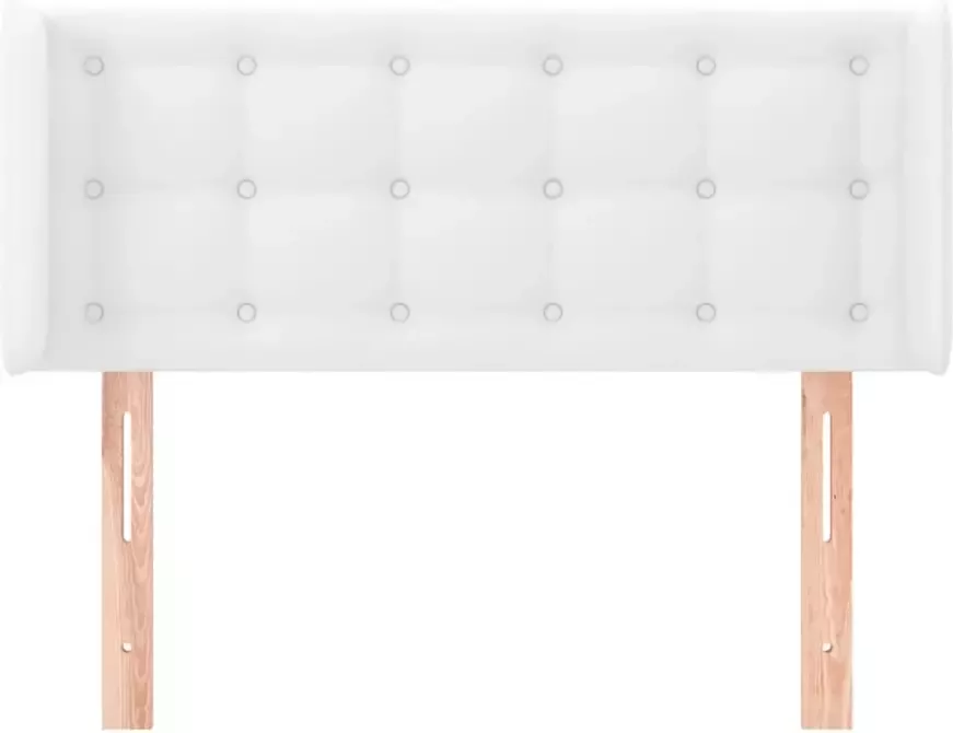 VidaXL Hoofdbord met randen 103x16x78 88 cm kunstleer wit - Foto 5