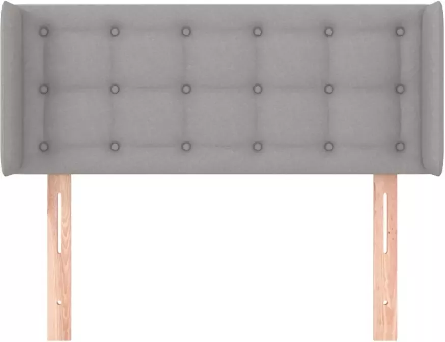 VIDAXL Hoofdbord met randen 103x16x78 88 cm stof lichtgrijs - Foto 4
