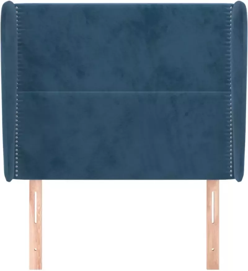 VIDAXL Hoofdbord met randen 103x23x118 128 cm fluweel donkerblauw - Foto 3