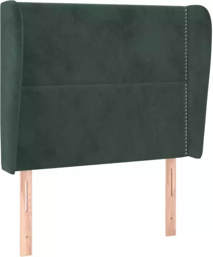 VIDAXL Hoofdbord met randen 103x23x118 128 cm fluweel donkergroen - Foto 3