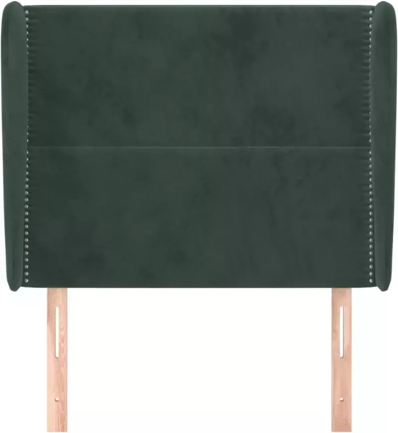 VIDAXL Hoofdbord met randen 103x23x118 128 cm fluweel donkergroen - Foto 2