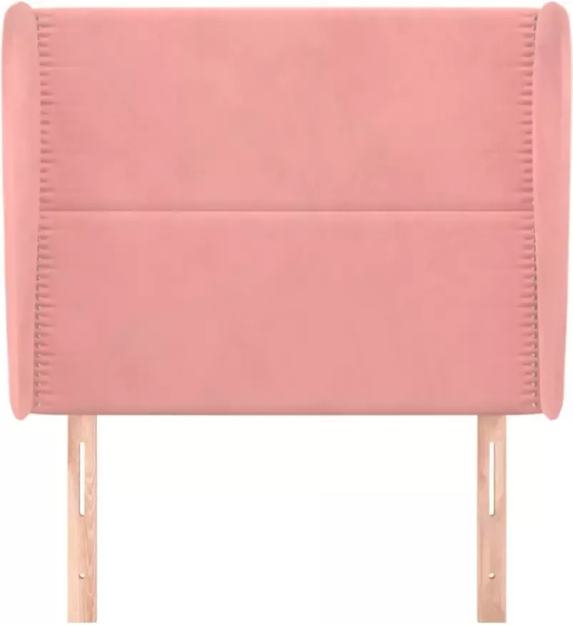 VIDAXL Hoofdbord met randen 103x23x118 128 cm fluweel roze - Foto 2