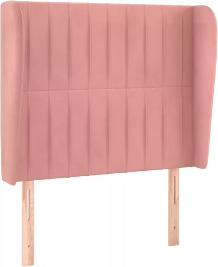 VIDAXL Hoofdbord met randen 103x23x118 128 cm fluweel roze - Foto 5