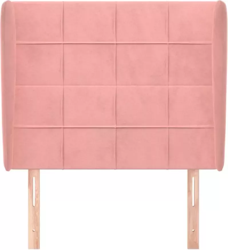 VIDAXL Hoofdbord met randen 103x23x118 128 cm fluweel roze - Foto 3