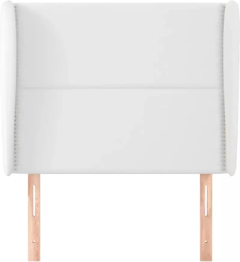 VidaXL Hoofdbord met randen 103x23x118 128 cm kunstleer wit - Foto 3