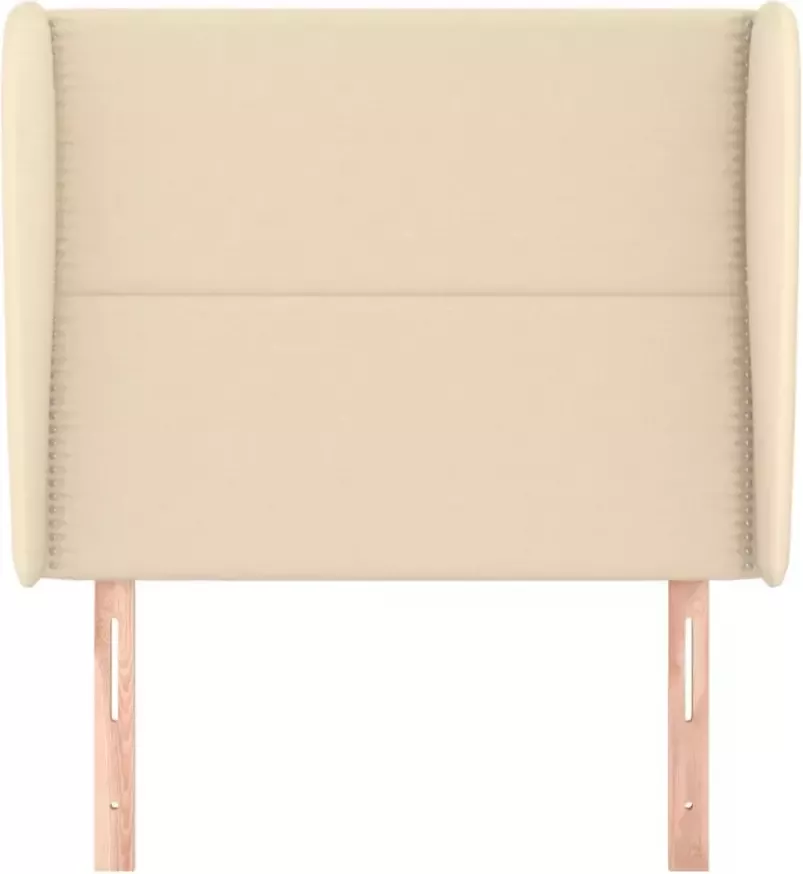 VIDAXL Hoofdbord met randen 103x23x118 128 cm stof crèmekleurig