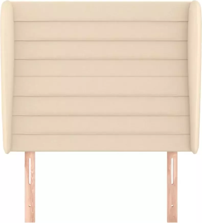 VIDAXL Hoofdbord met randen 103x23x118 128 cm stof crèmekleurig - Foto 2