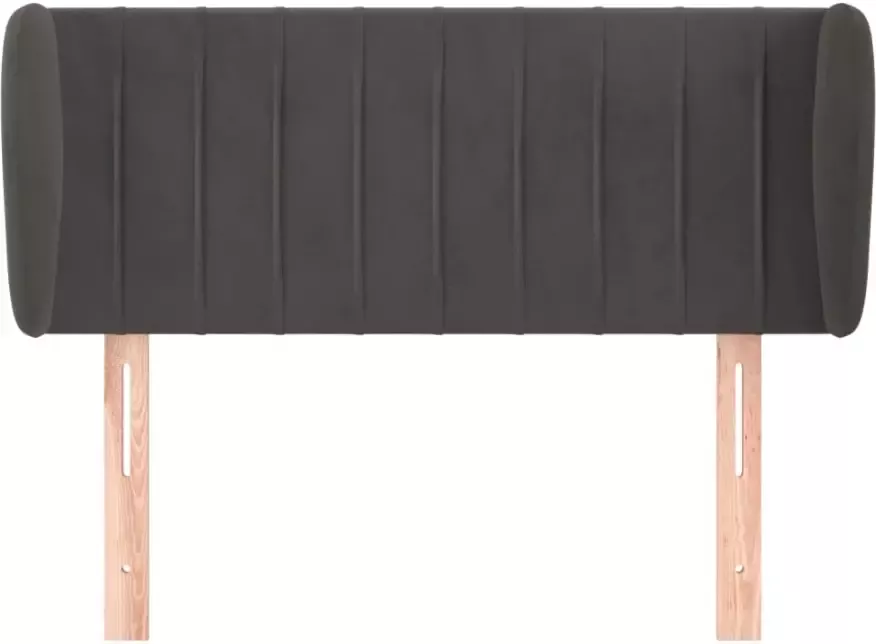 VidaXL Hoofdbord met randen 103x23x78 88 cm fluweel donkergrijs - Foto 3