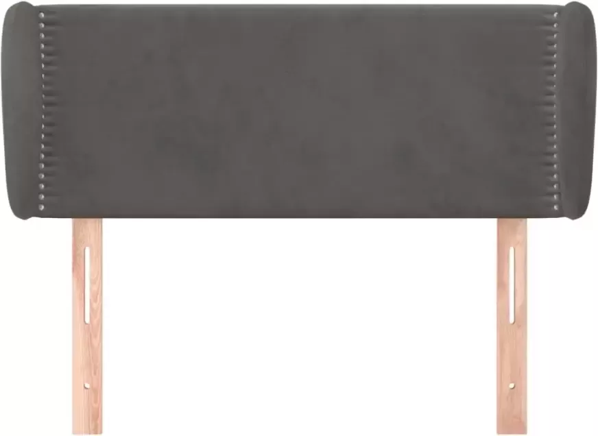 VIDAXL Hoofdbord met randen 103x23x78 88 cm fluweel donkergrijs - Foto 3